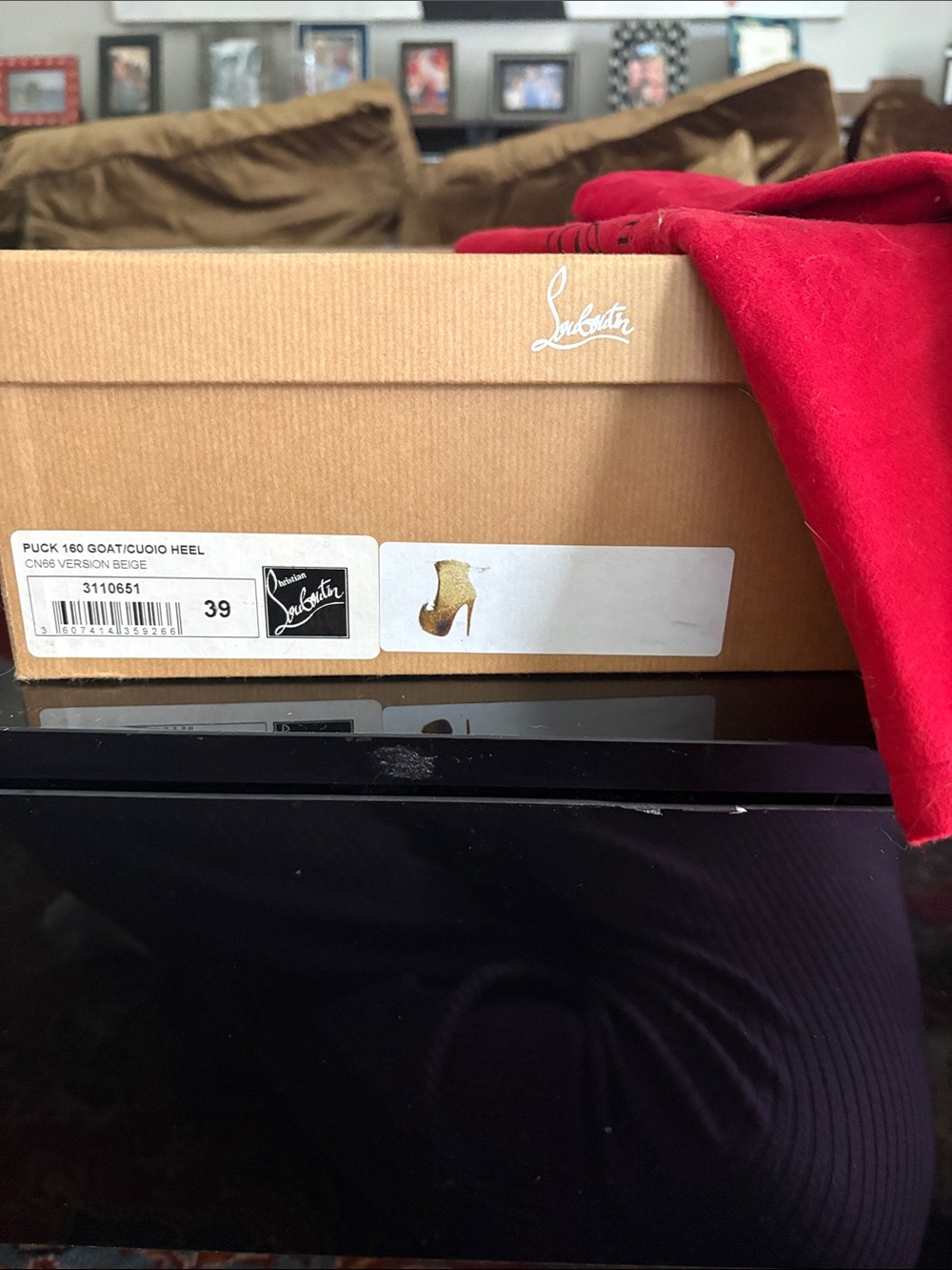 Christian Louboutin Brown and White Goat Fur-Heel Ankle Boots - Picture 7 of 7